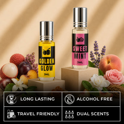 Golden Glow And Sweet Mint Attar Perfume (3ml x 2)