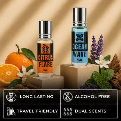 Citrus Flare And Ocean Wave Attar Perfume (3ml x 2)
