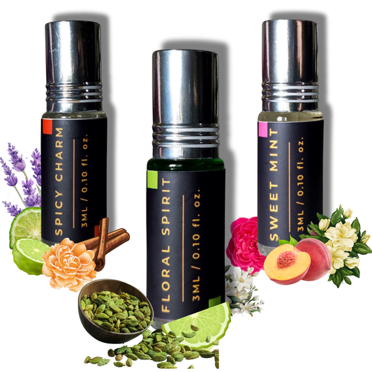 3-Piece Attar Combo – Signature Edition (Spicy, Floral & Sweet  Notes)