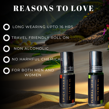 2-Piece Attar Duo Of Spicy Charm And Floral Spirit (3ml x 2)