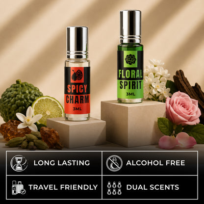 Spicy Charm And Floral Spirit Attar Perfume (3ml x 2)