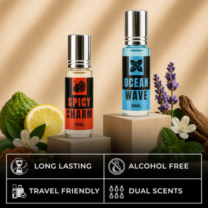 Ocean Wave And Spicy Charm Attar Perfume (3ml x 2)