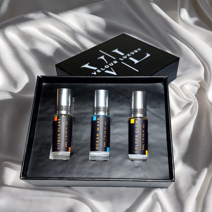 3-Piece Attar Combo – Fresh Vibes Edition (Citrus, Aqua & Vanilla Notes)