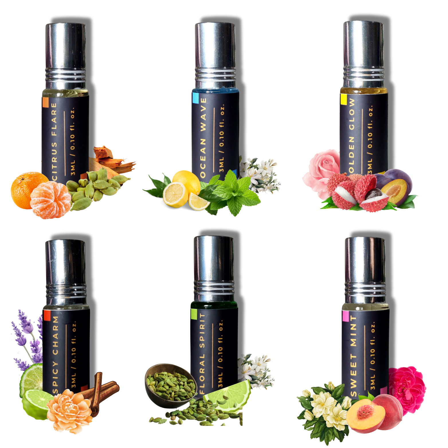 6 Attar perfume Combo Gift Set (3ml x 6)