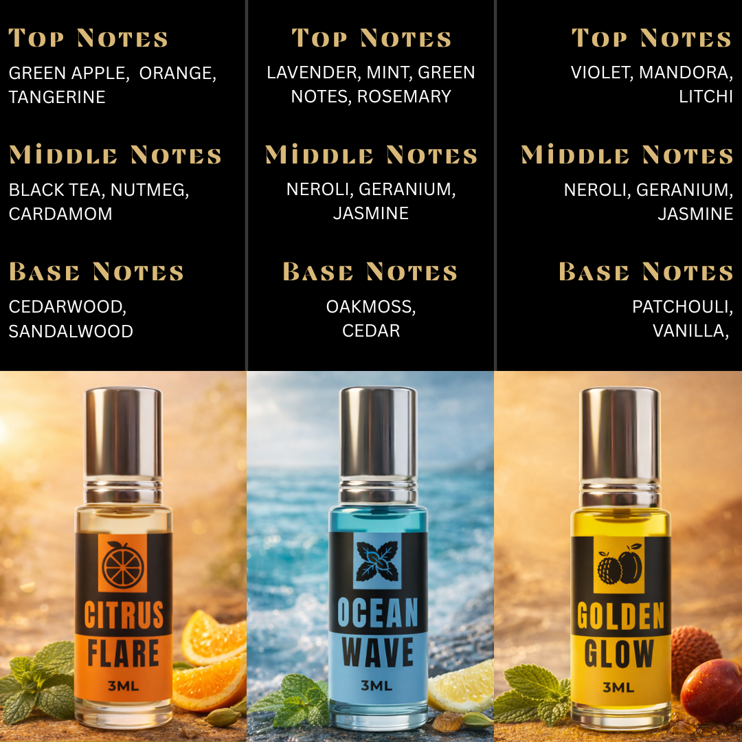 Fresh Vibes Edition Attar Perfume (Citrus, Aqua & Vanilla Notes)